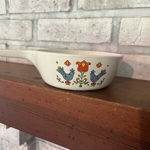 Vintage Corning Ware P-81-B Country Festival Blue Birds Sauce‎ Pot Pint 1975